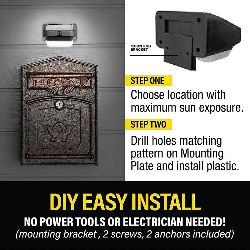 Outdoor Solar Powered Wall Sconce Light Lamp