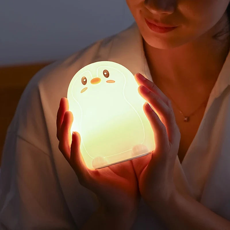 Penguin Silicone LED Pat Night Light USB Rechargeable