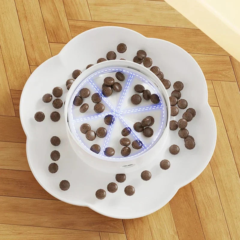 Pet Divided Food Bowl Dish Slow Feeder Portion Control