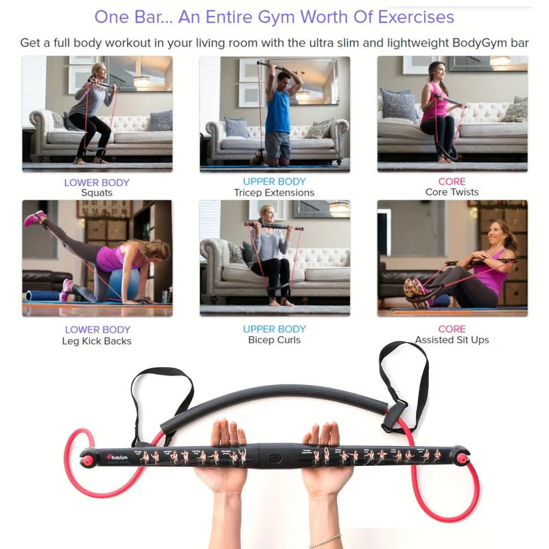 Pilates Bar Stick Kit with Resistance Bands