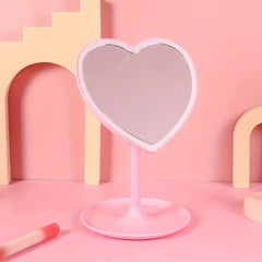 Pink Heart Shaped LED Vanity Makeup Mirror