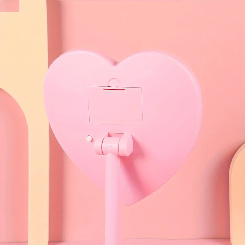 Pink Heart Shaped LED Vanity Makeup Mirror