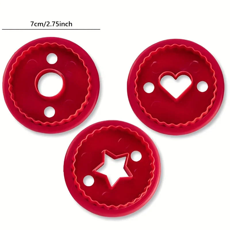 Plastic Cookie Cutter Stamp Set (3 Piece)