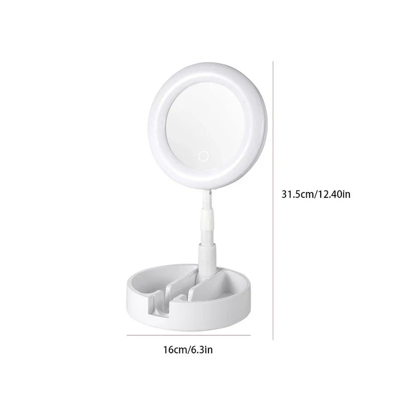 Portable Makeup Mirror Led Light Lamp Stand