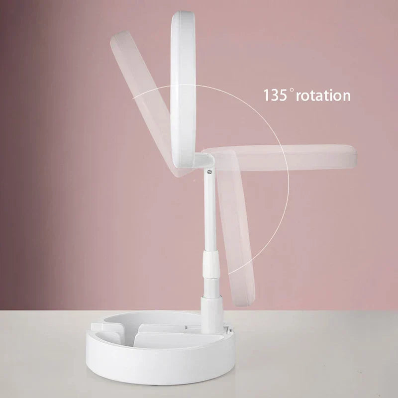Portable Makeup Mirror Led Light Lamp Stand