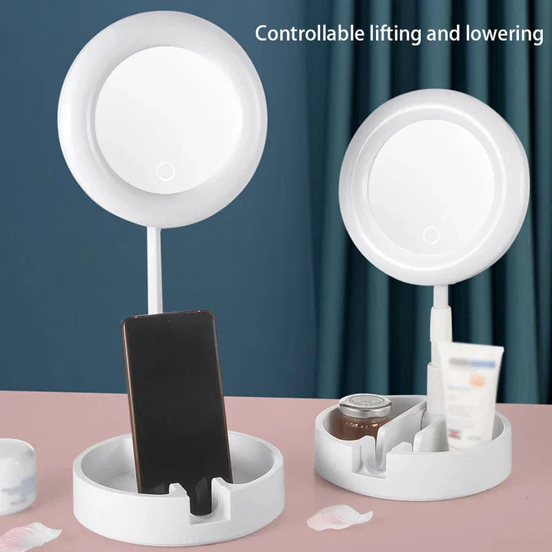 Portable Makeup Mirror Led Light Lamp Stand