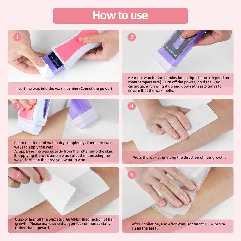 Portable Roll On Wax Warmer Heater Hair Removal Kit