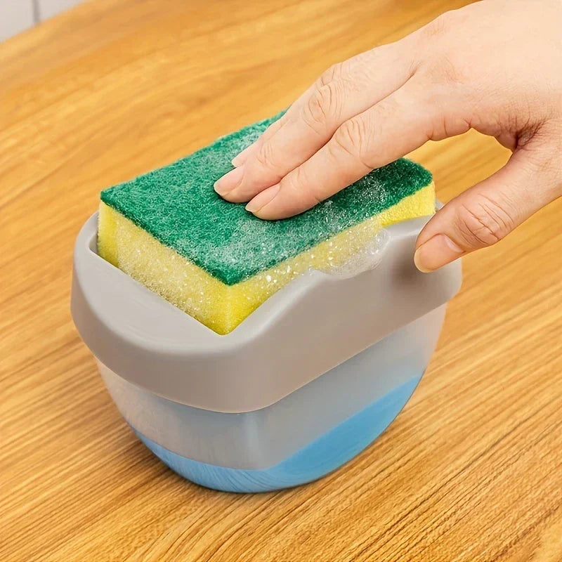 Press Type Kitchen Soap Dispenser Sponge Holder
