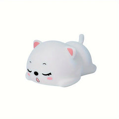 Purring Cat Silicone LED Night Light USB Rechargeable