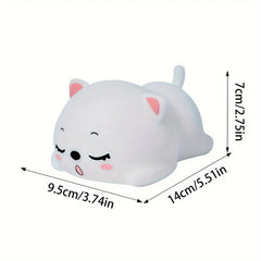 Purring Cat Silicone LED Night Light USB Rechargeable