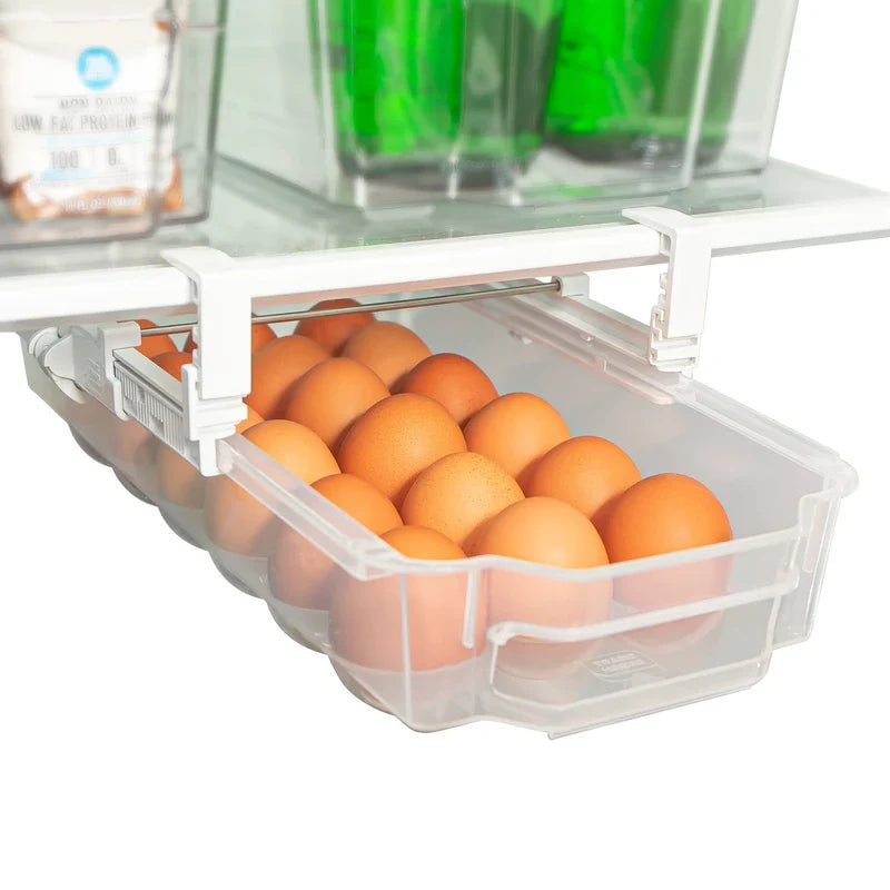 Refrigerator Pull-Out Egg Drawer Holder Organizer
