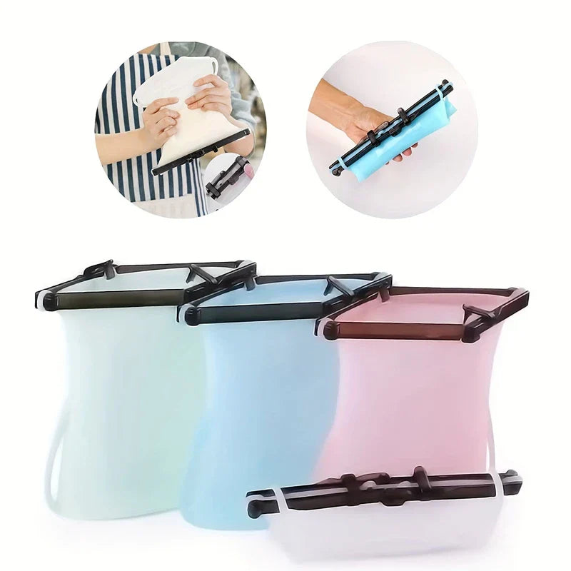 Reusable Silicone Food Storage Bags Set Leakproof
