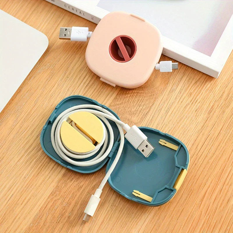 Rotating Cable Organizer Box Cord Winder Case