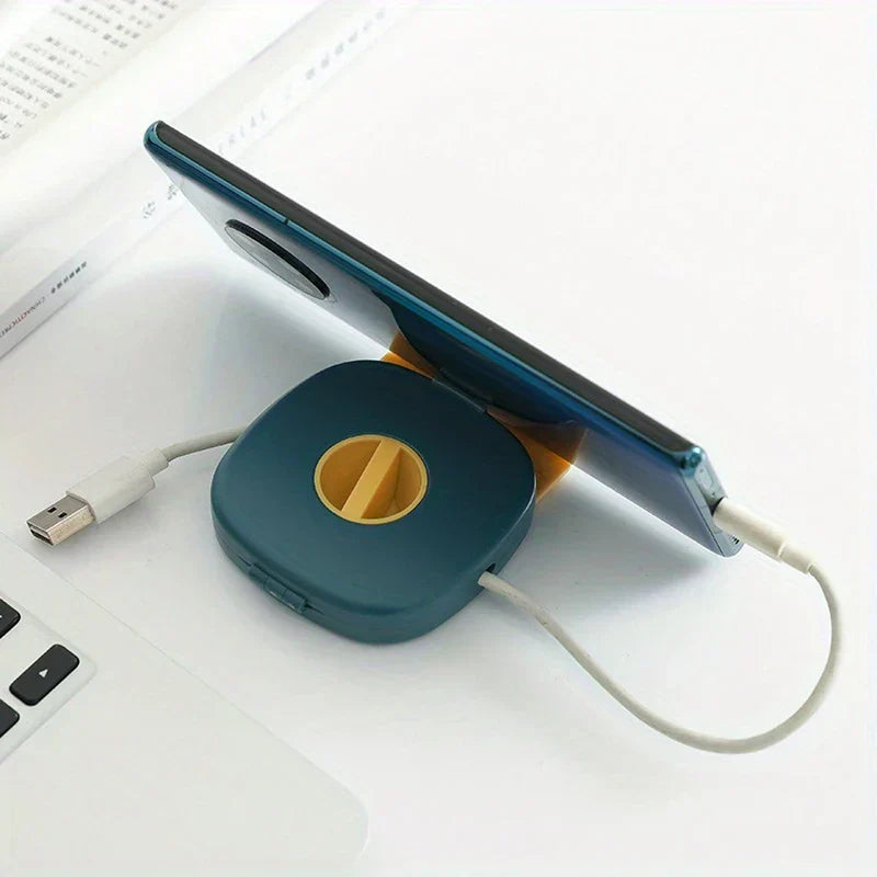 Rotating Cable Organizer Box Cord Winder Case
