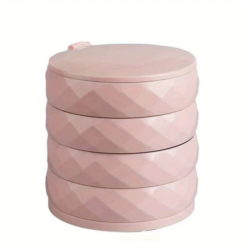 Rotating Mirrored Multi-Layer Jewelry Organizer Box