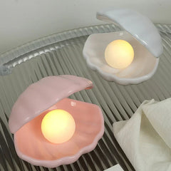 Shell Shaped Pearl Led Night Light Lamp Decor