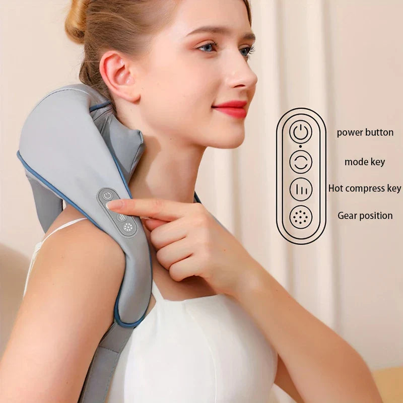 Shiatsu Neck Shoulder Massager with Heat Kneading