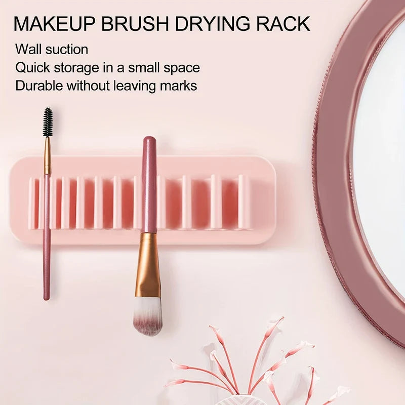 Silicone Adhesive Mirror Mount Makeup Brush Holder