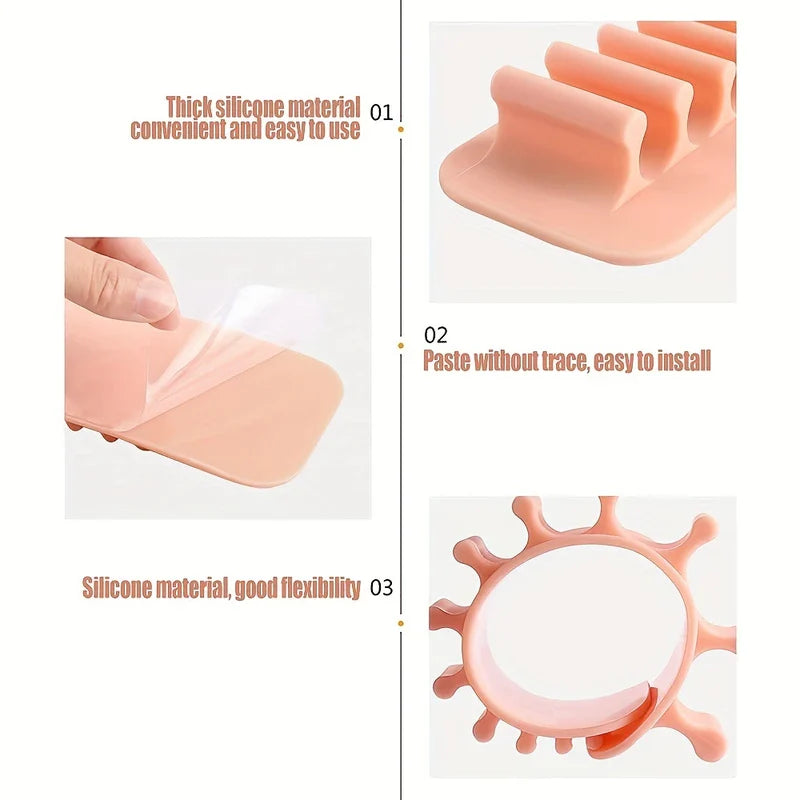 Silicone Adhesive Mirror Mount Makeup Brush Holder