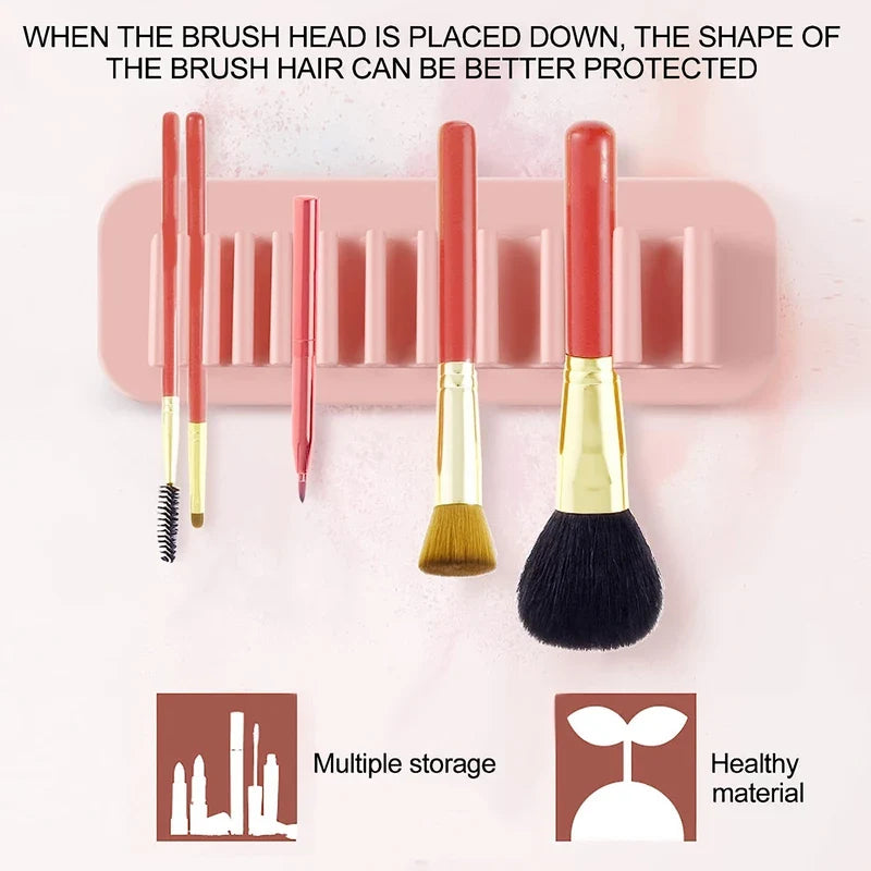 Silicone Adhesive Mirror Mount Makeup Brush Holder