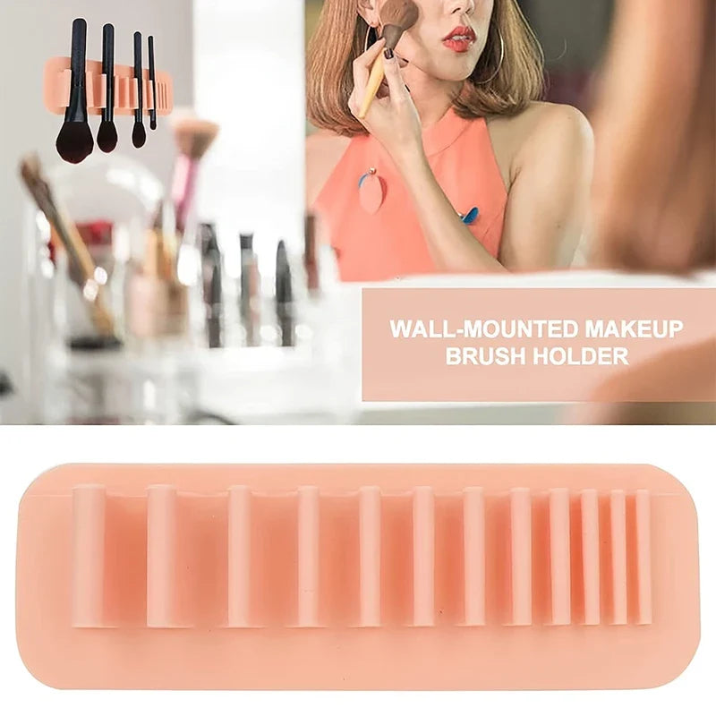 Silicone Adhesive Mirror Mount Makeup Brush Holder