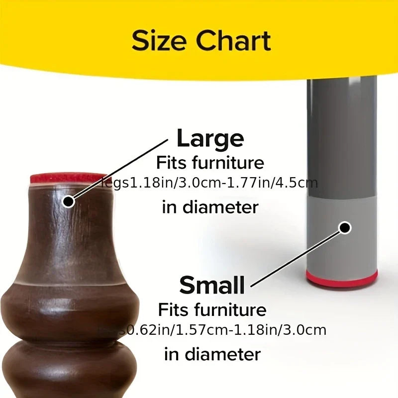 Silicone Chair Leg Floor Protectors Caps Pads