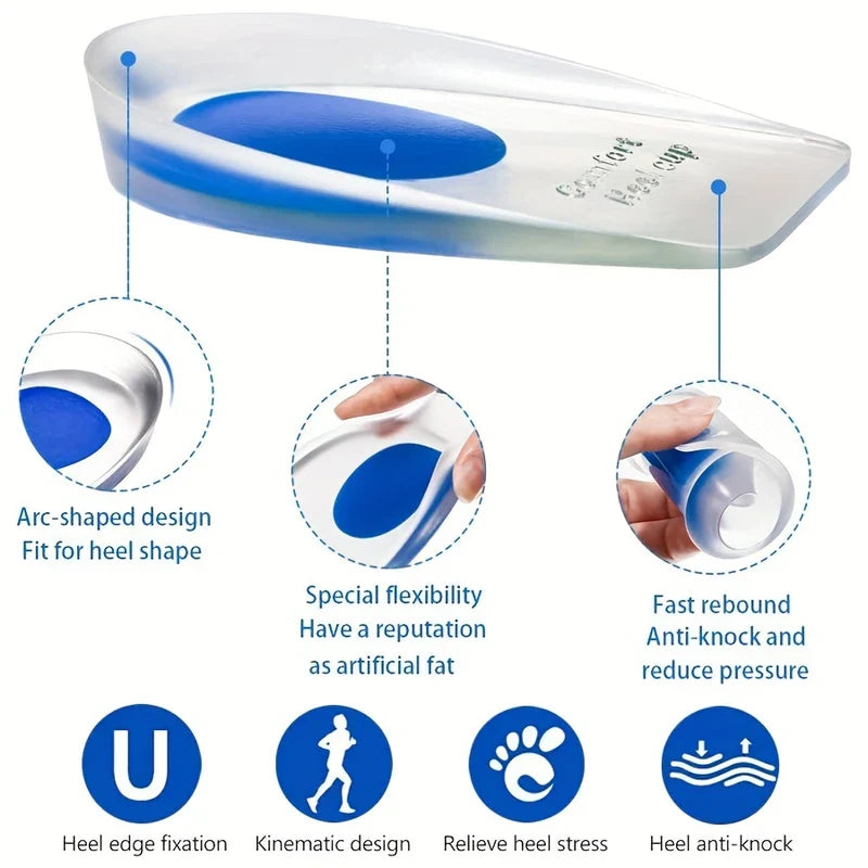 Silicone Gel Heel Cups Pads for Plantar Fasciitis