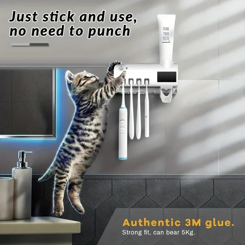 Smart UV Toothbrush Holder Sanitizer Wall Mount