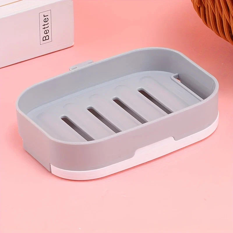 Soap Dish Bar Holder With Lid And Drain Tray