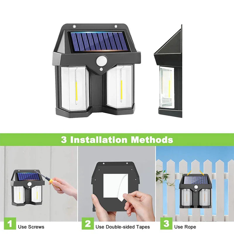 Solar Motion Sensor Outdoor Wall Light