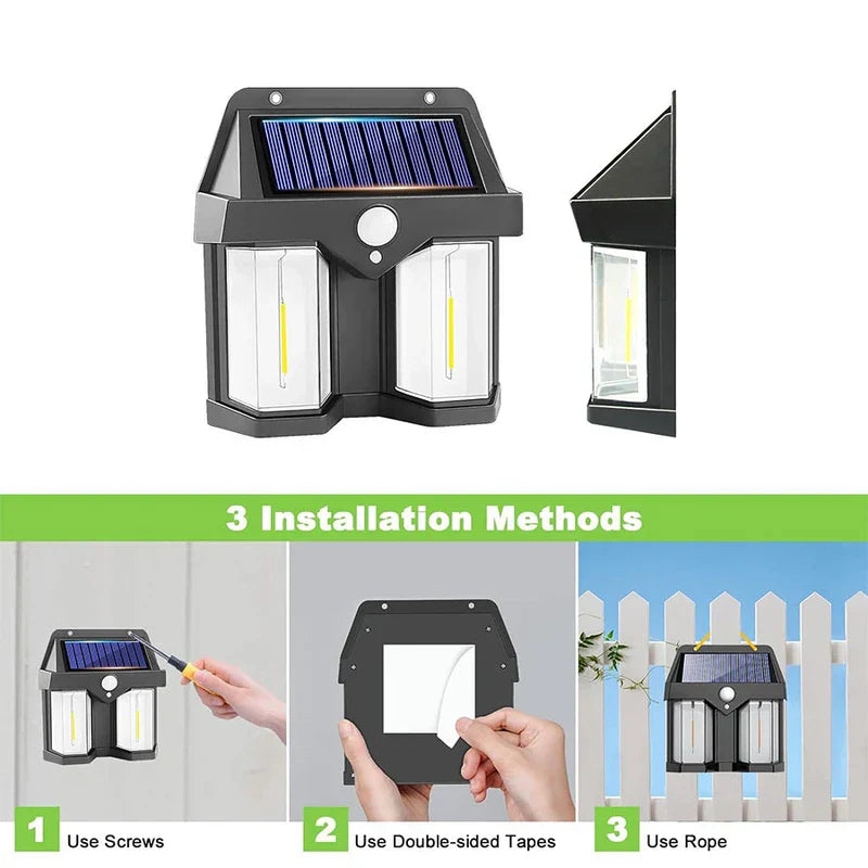 Solar Motion Sensor Outdoor Wall Light