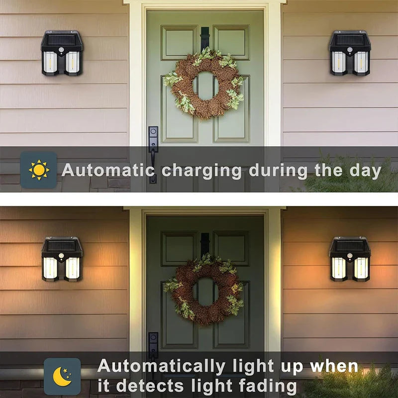 Solar Motion Sensor Outdoor Wall Light