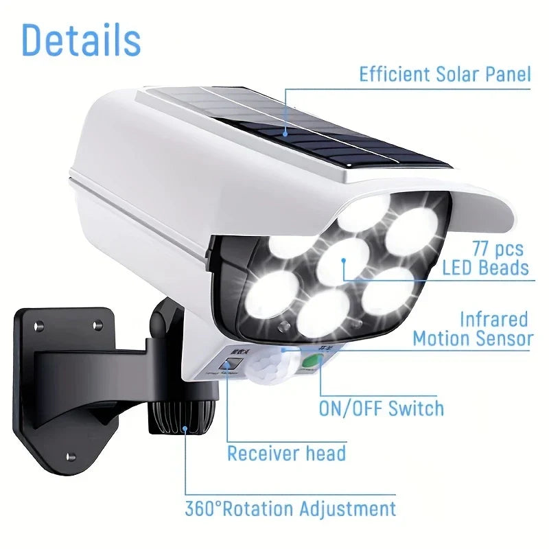 Solar Powered Dummy Security Camera Motion Light