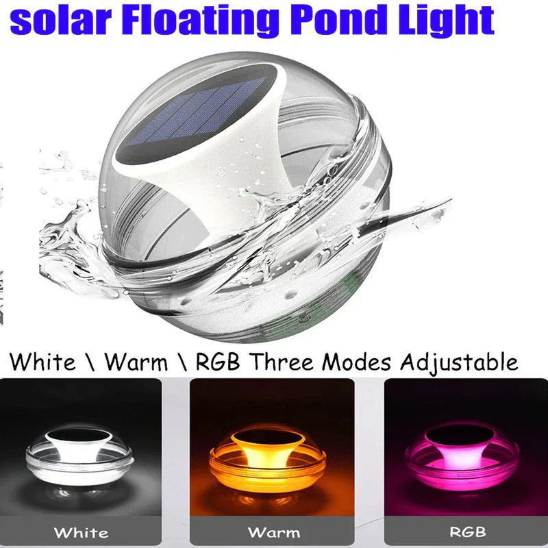 Solar Powered Floating Pool Light Waterproof Pond Lamp
