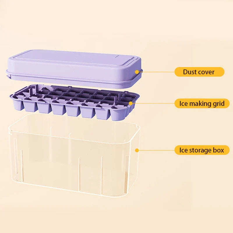 Stackable Ice Mold Bin With Lid And Scoop