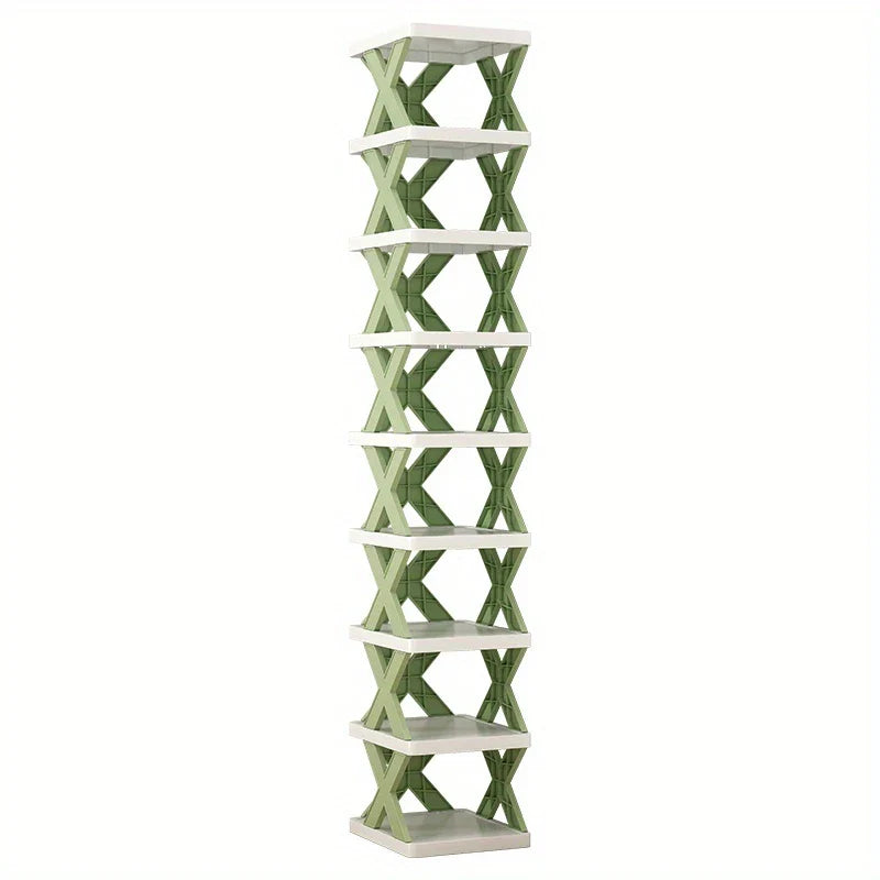 Stackable Narrow Shoe Rack Vertical Organizer Shelf