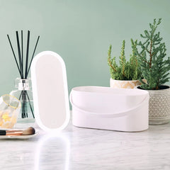 Travel Makeup Case with LED Mirror Organizer