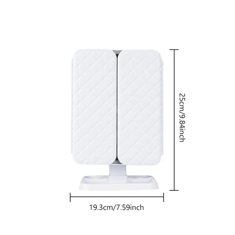 Tri-Fold Led Vanity Makeup Mirror