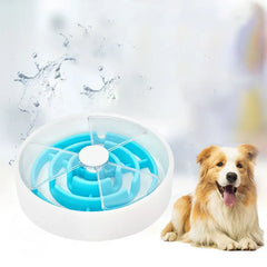 Triple Circle Slow Feeder Pet Bowl Dog Dish