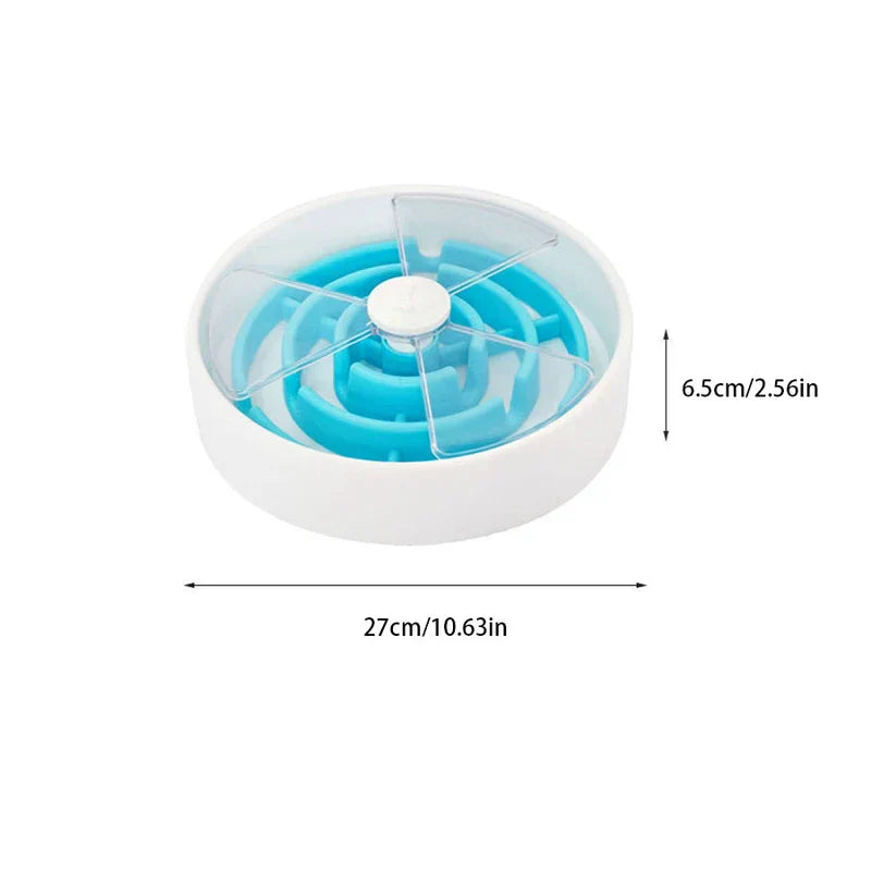 Triple Circle Slow Feeder Pet Bowl Dog Dish