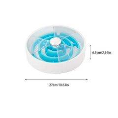 Triple Circle Slow Feeder Pet Bowl Dog Dish