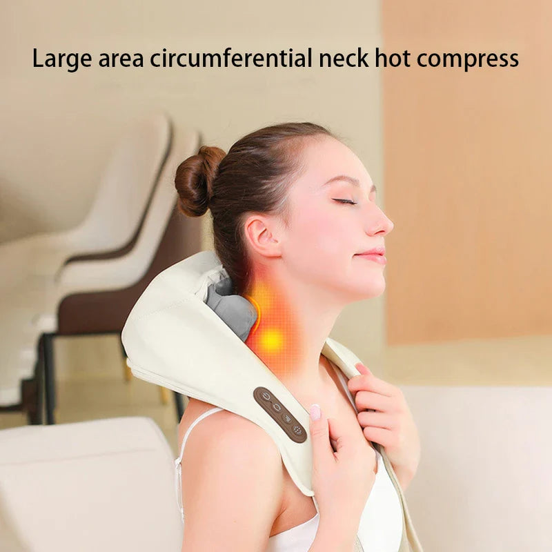 U-Shaped Shiatsu Kneading Neck Back Massager Pillow