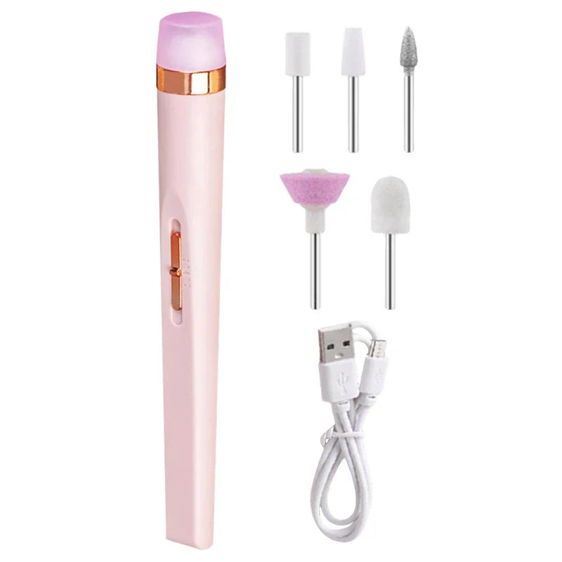 USB Electric Nail File Drill Kit (5 Bits)