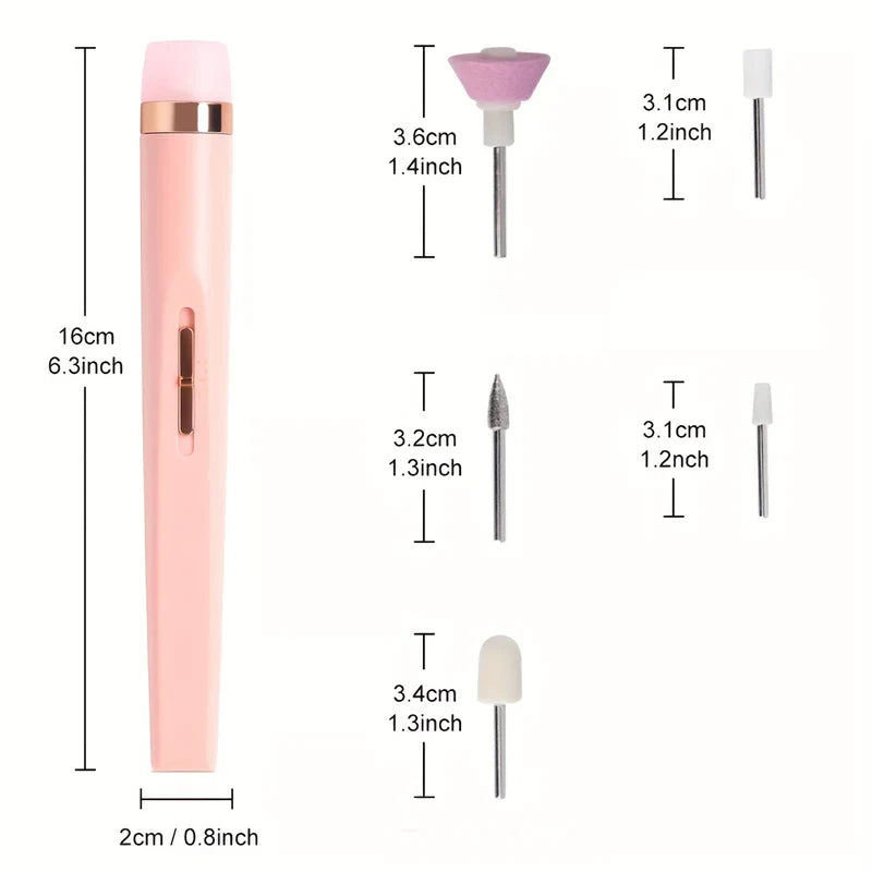 USB Electric Nail File Drill Kit (5 Bits)