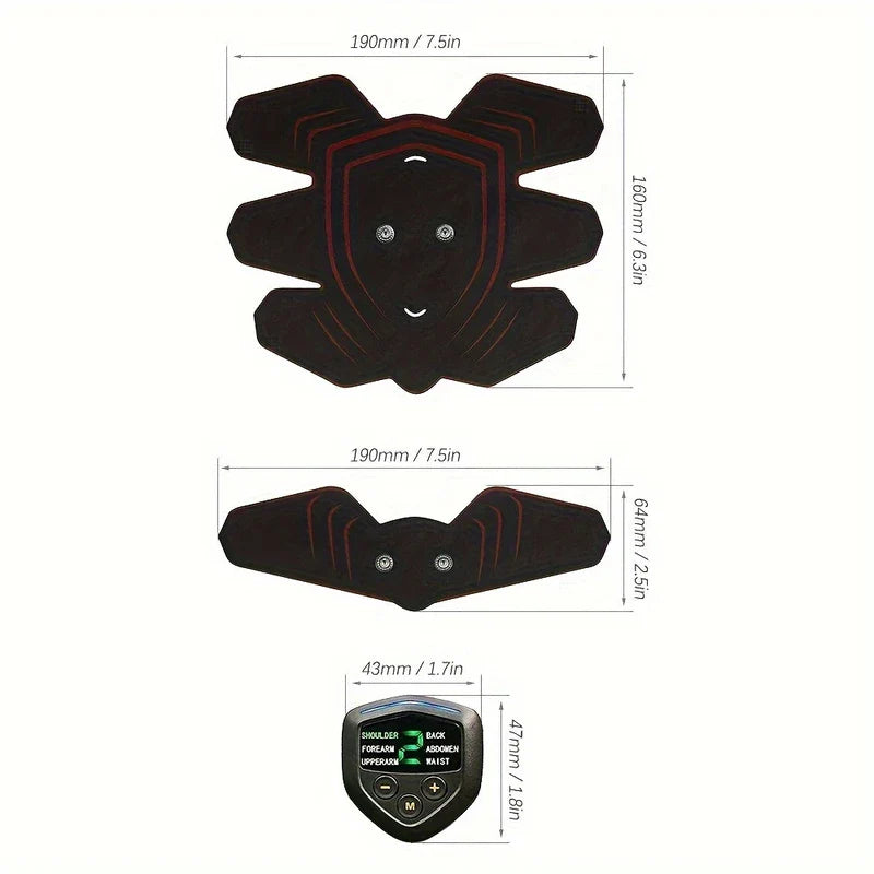 USB Rechargeable EMS Abdominal Toning Belt Trainer