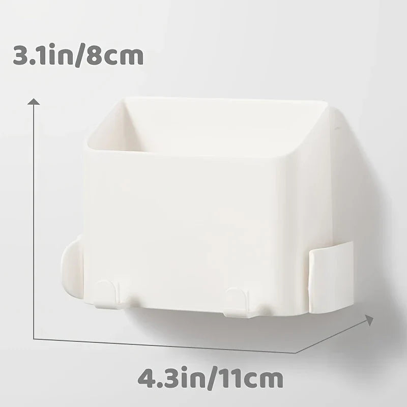 Wall Mount Adhesive Phone Holder Storage Box Remote