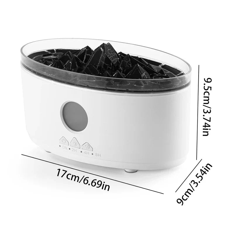 White Crackle Flame Effect Oil Diffuser Humidifier
