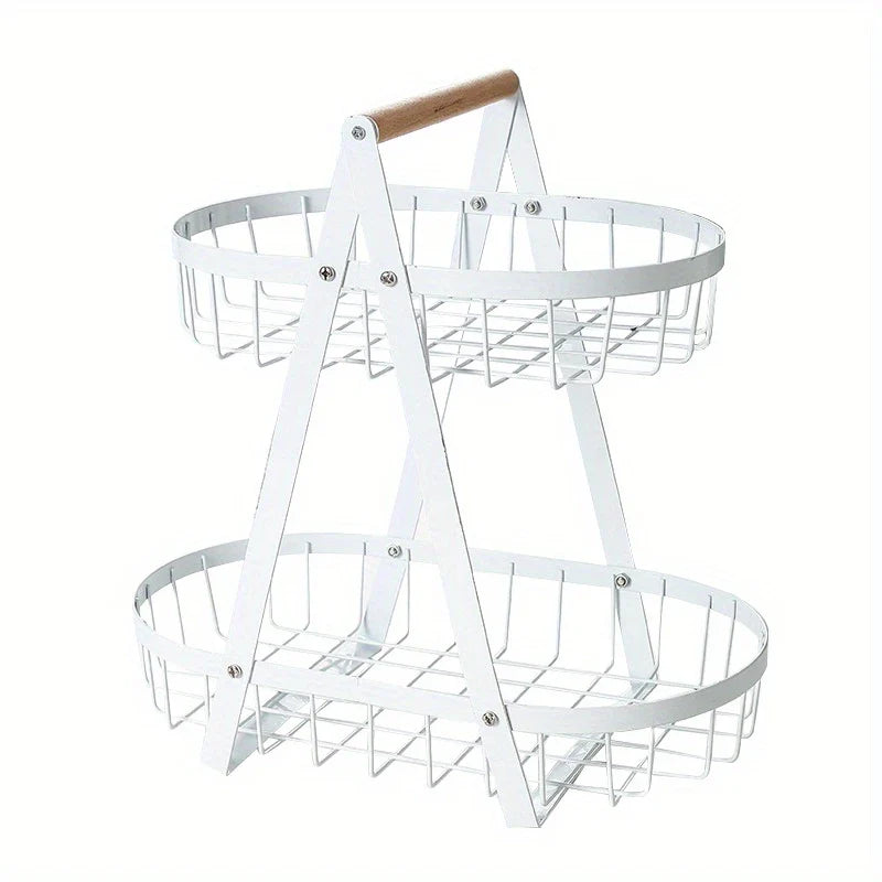 Wrought Iron Wire Fruit Basket Bowl Stand