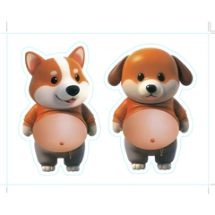 2-Pack Cute Big Belly Pet Door Anti-Collision Decals