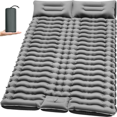 Double Camping Sleeping Pad – 4" Ultra-Thick Foot-Pump Design